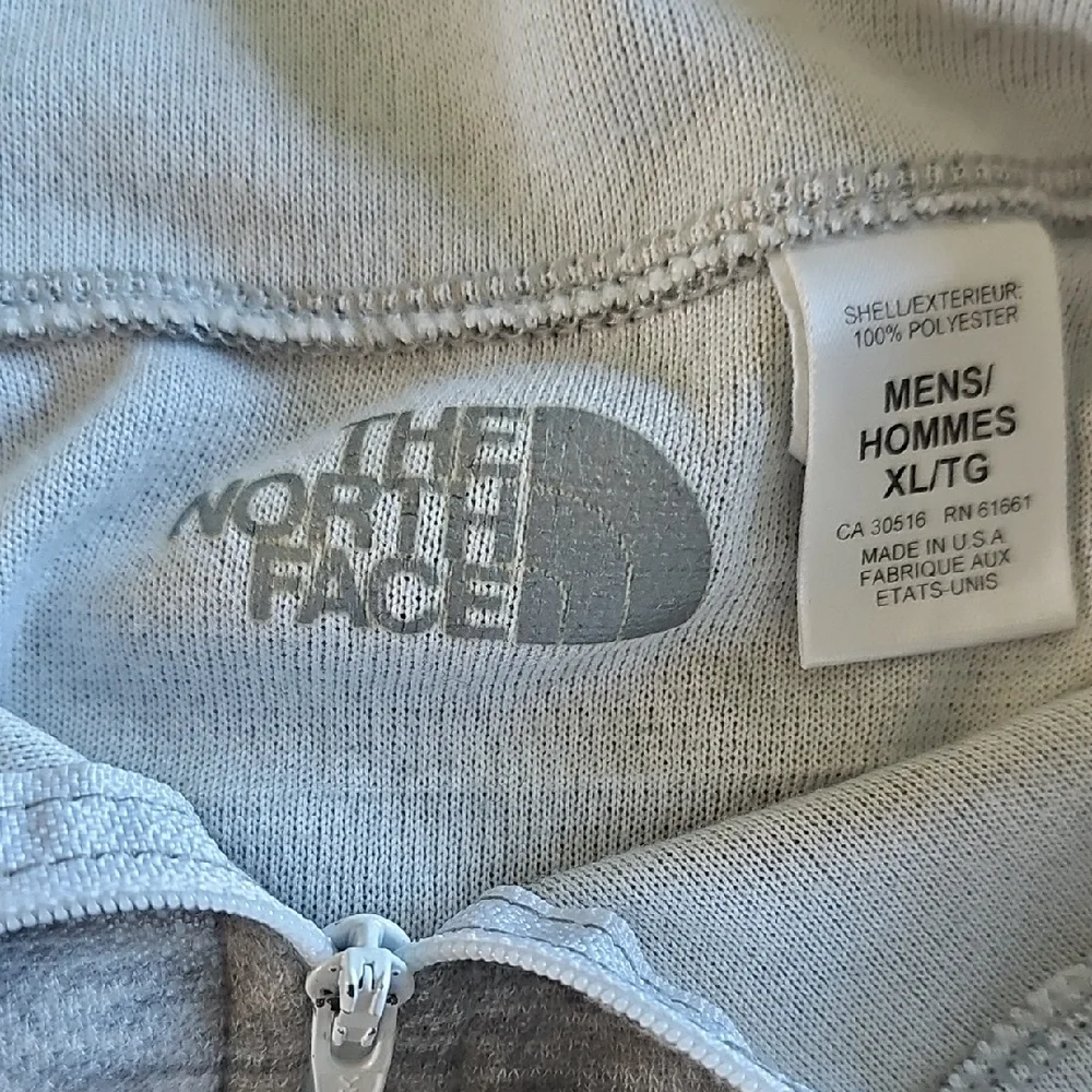The North Face Shirt Men's Xlarge Sweatshirt Heather Gray Zip-Up Long Sleeve